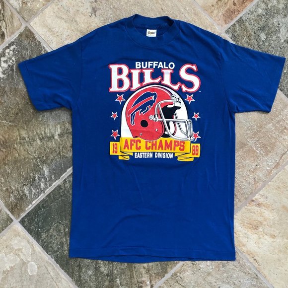 Vintage Buffalo Bills Trench Football shirt vintage afc champs 1988 tee - Picture 1 of 2